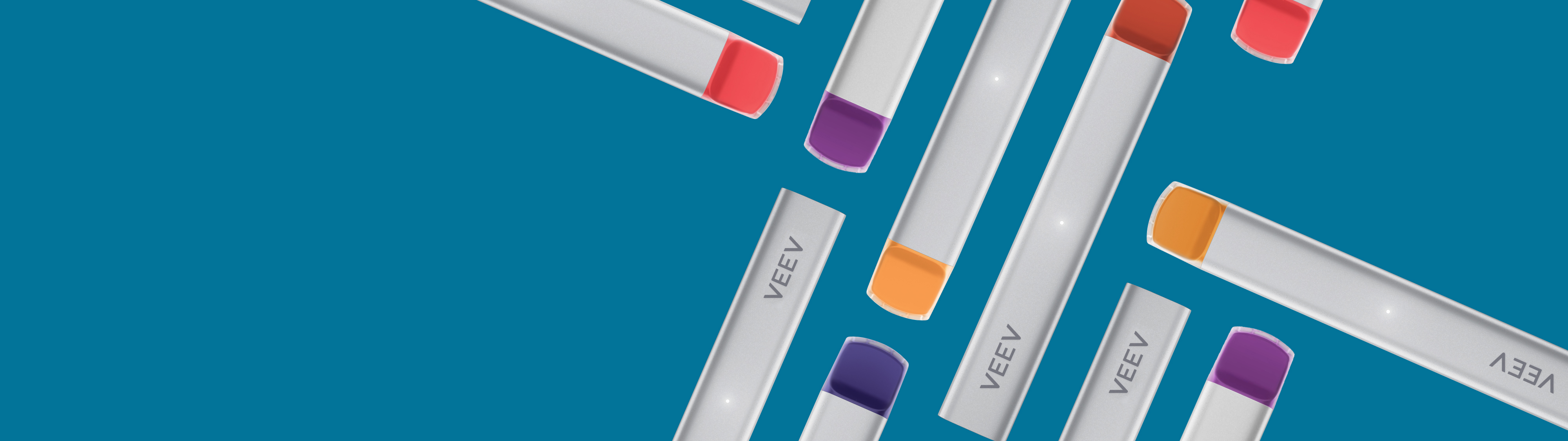  A collection of VEEV NOW disposable e-cigarettes 